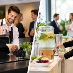 Barservice versus Selbstbedienung Firmenfeier